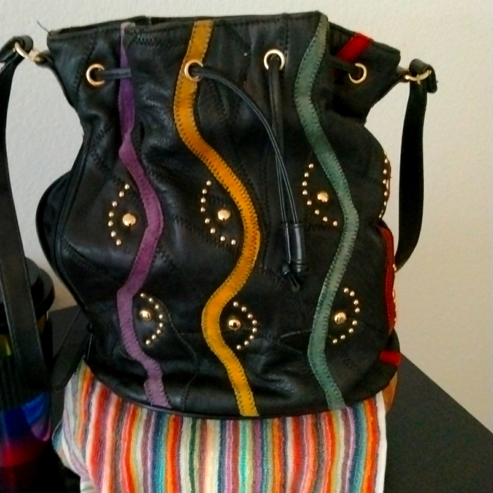 Leather Drawstring Bag